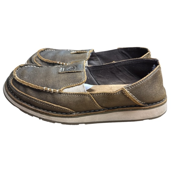 Ariat Women's Cruiser Vintage Bomber Brown Leather Slip On Size 8.5 - Picture 4 of 8